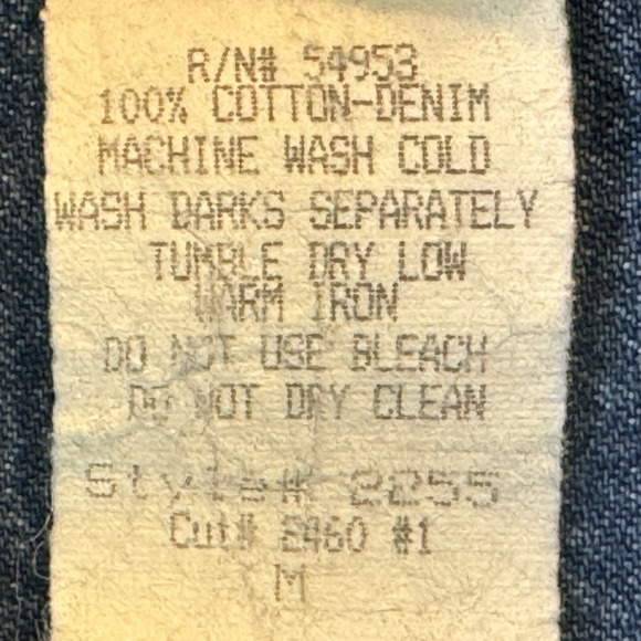 Vintage On the Rocks Womens Artsy Jean Jacket Medium Button Front Collarless USA - Picture 11 of 11